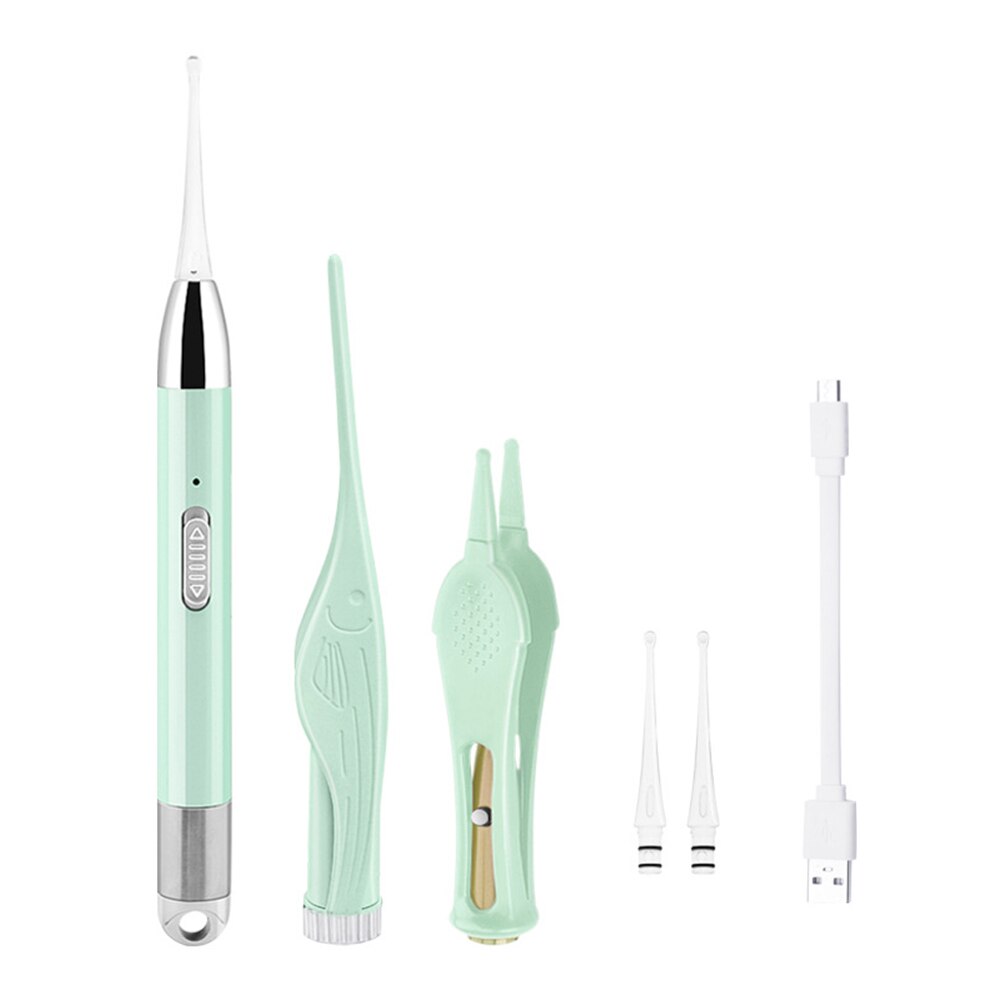 Ear Wax Removal Nose Clean Ear Cleaner Clip Baby Adults Ear Nose Clean Tweezers Remover Set LED Light Ear Pick USB Rechargeable