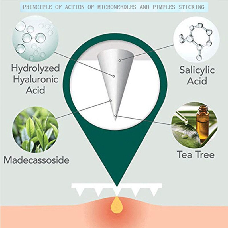 9 Patches Microneedle Acne Pimple Healing Patch Anti Acne Pimple Patch Soothing Face Skin Healing Zit Stickers Blemish Treatment