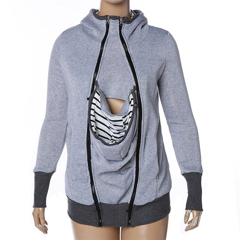 Baby Maternity Casual Sweatshirt Clothes Pregnant Women Hoodies Thicken Wool Maternity Carrier Jackets Coat Fashion Sweater