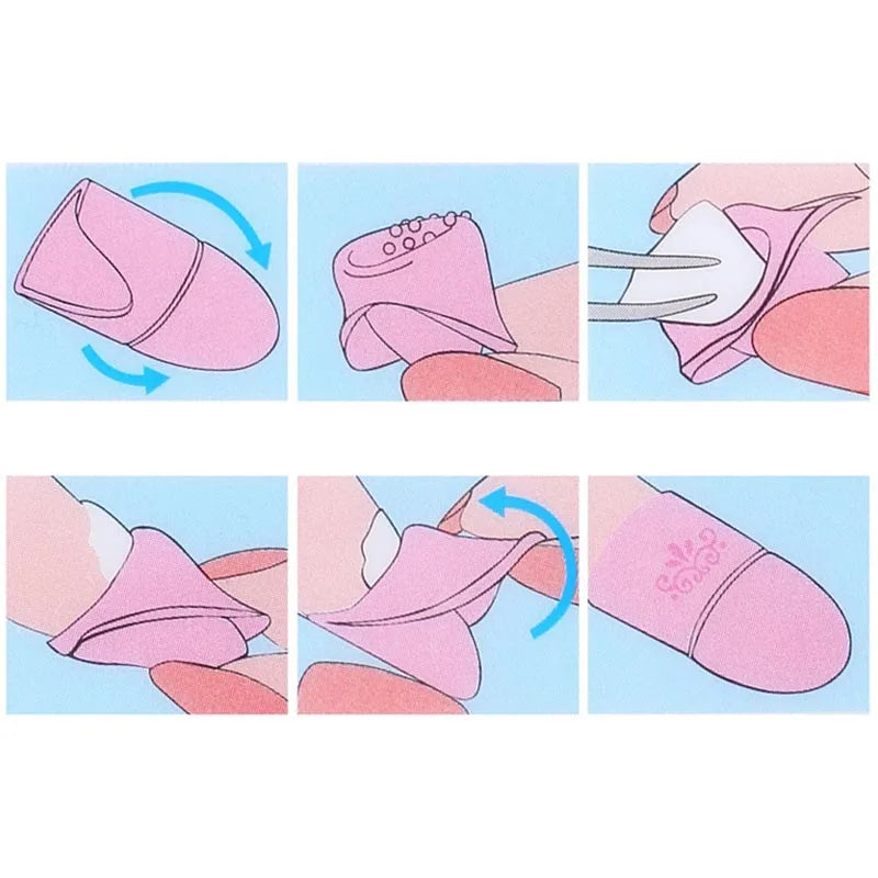 5 Pcs/Lot Nail Art Silicone Nail Art Nail Remover Wraps Rubber Finger Cots Protector Gloves Nail Tools