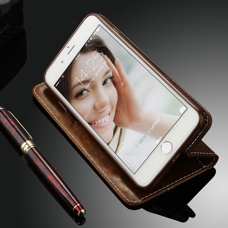 Flip Leather Phone Case Wallet Card Slots Cases Cover For iPhone