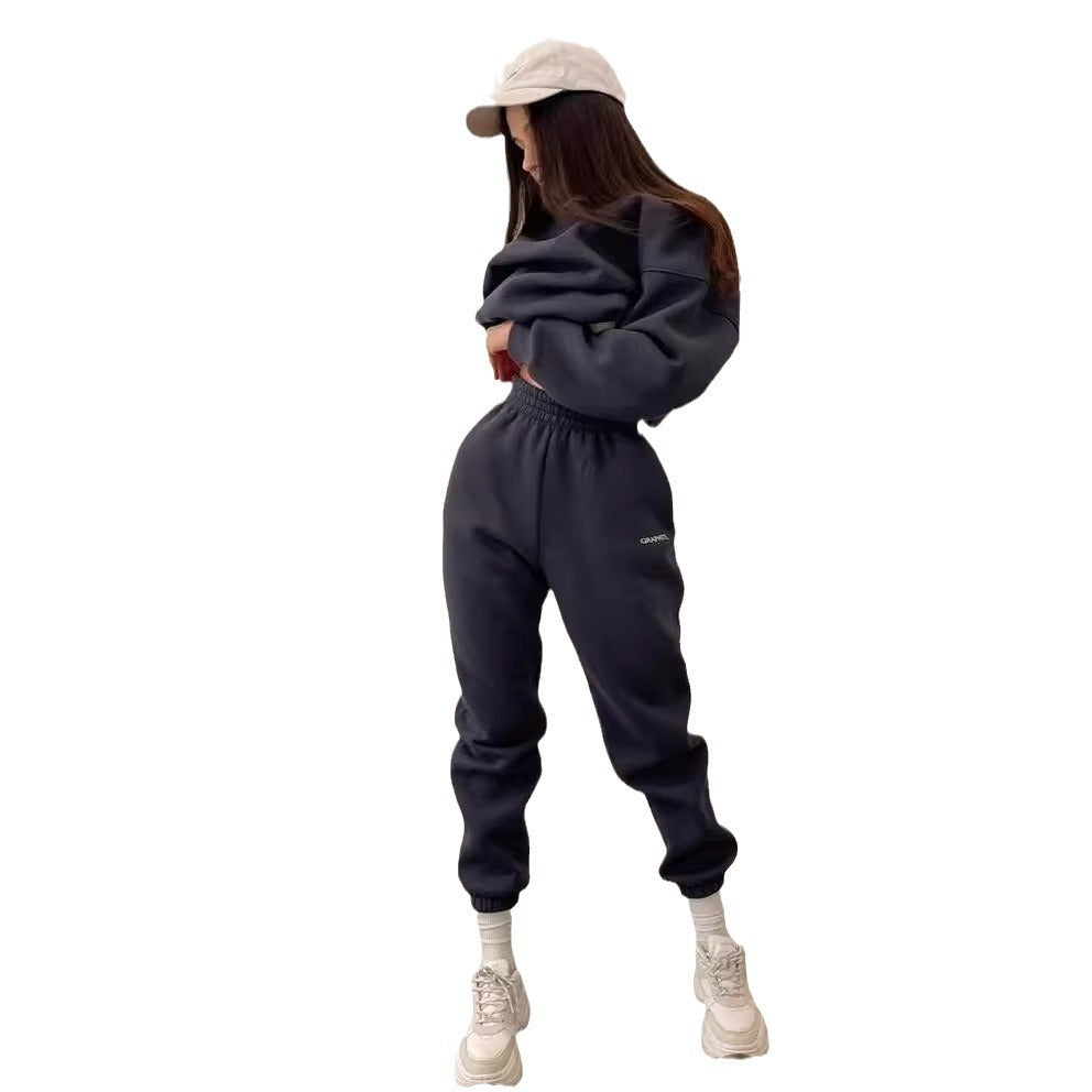 Fashion Women's Casual Hoodie Set Two-Piece Outfit Style Sweatshirt Suit