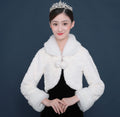 Bride's wedding dress fur shawl women's warm white cloak cheongsam jacket red cloak