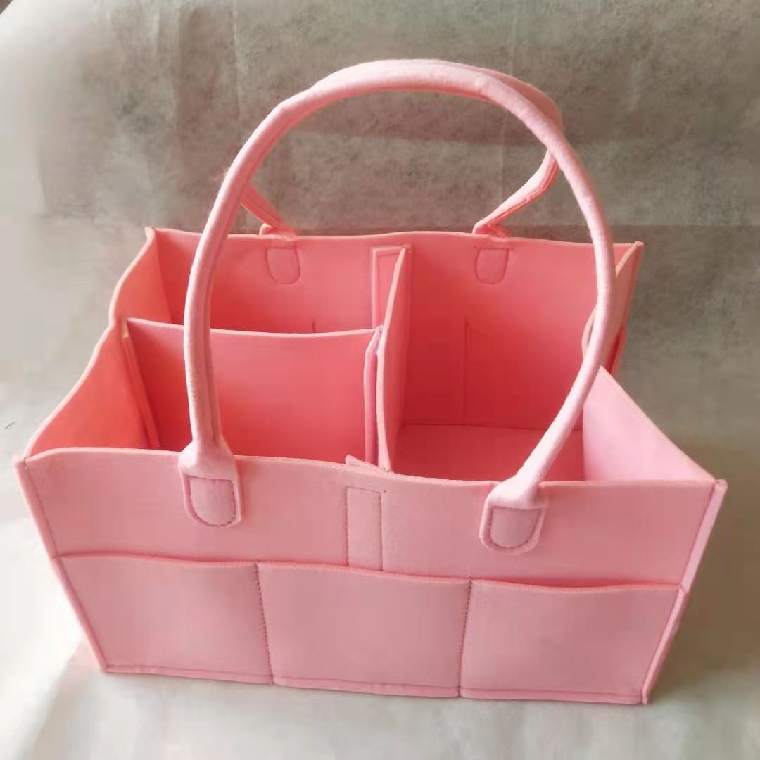 Felt Diaper Bag Baby Supplies Storage Basket Felt Diaper Bag Handbag Portable Mummy Bag Wear Resistant