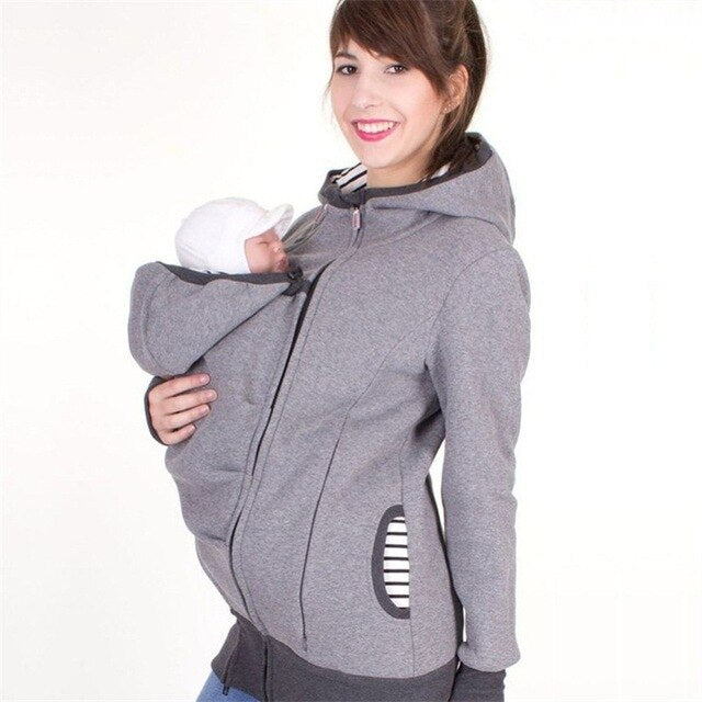 Baby Maternity Casual Sweatshirt Clothes Pregnant Women Hoodies Thicken Wool Maternity Carrier Jackets Coat Fashion Sweater