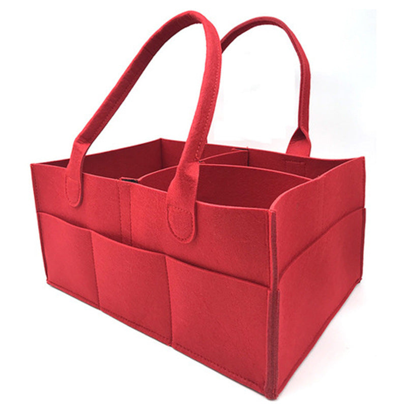 Felt Diaper Bag Baby Supplies Storage Basket Felt Diaper Bag Handbag Portable Mummy Bag Wear Resistant