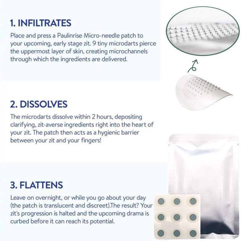 9 Patches Microneedle Acne Pimple Healing Patch Anti Acne Pimple Patch Soothing Face Skin Healing Zit Stickers Blemish Treatment