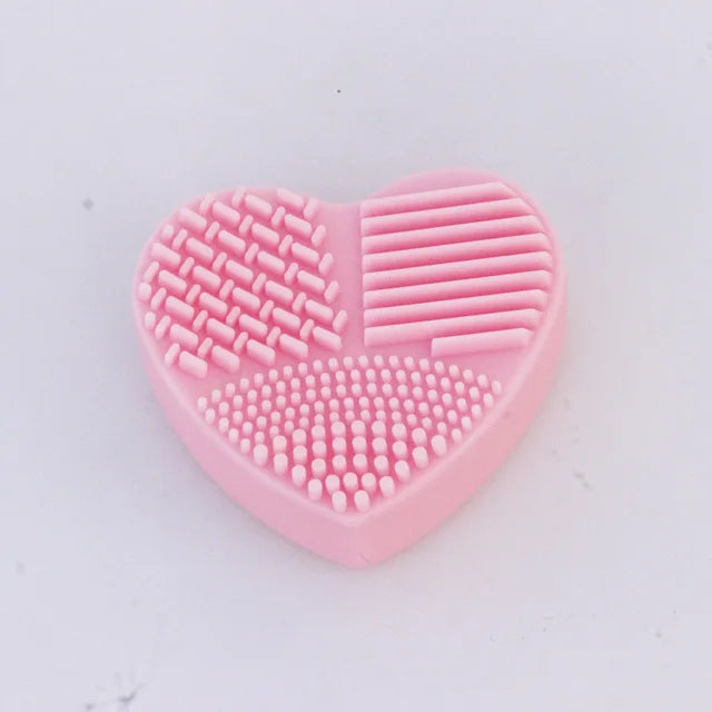 Colorful Heart Shape Clean Make up Brushes Wash Brush Silica Glove Scrubber Board Cosmetic Cleaning Tools