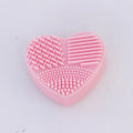 Colorful Heart Shape Clean Make up Brushes Wash Brush Silica Glove Scrubber Board Cosmetic Cleaning Tools
