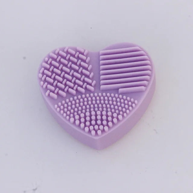 Colorful Heart Shape Clean Make up Brushes Wash Brush Silica Glove Scrubber Board Cosmetic Cleaning Tools