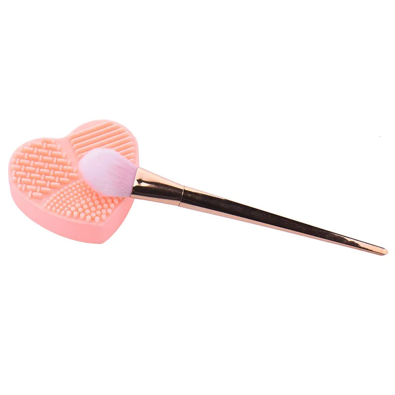 Colorful Heart Shape Clean Make up Brushes Wash Brush Silica Glove Scrubber Board Cosmetic Cleaning Tools