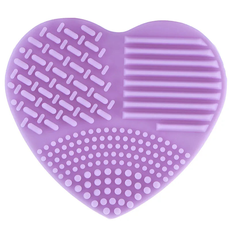 Colorful Heart Shape Clean Make up Brushes Wash Brush Silica Glove Scrubber Board Cosmetic Cleaning Tools