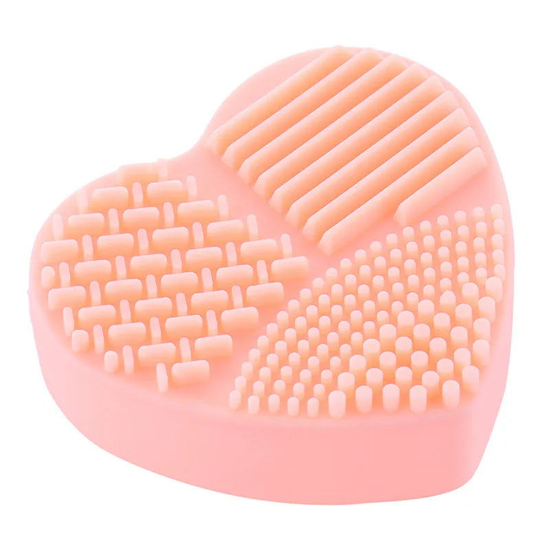 Colorful Heart Shape Clean Make up Brushes Wash Brush Silica Glove Scrubber Board Cosmetic Cleaning Tools