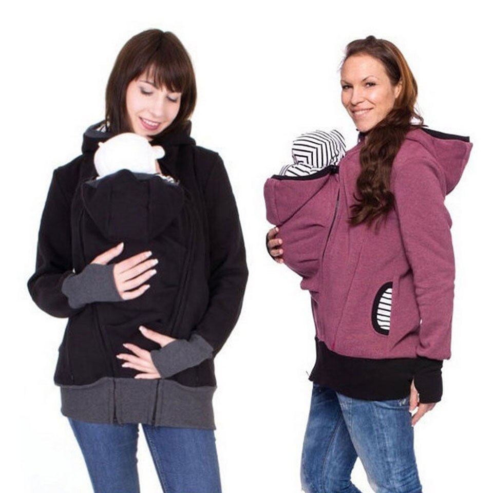 Baby Maternity Casual Sweatshirt Clothes Pregnant Women Hoodies Thicken Wool Maternity Carrier Jackets Coat Fashion Sweater