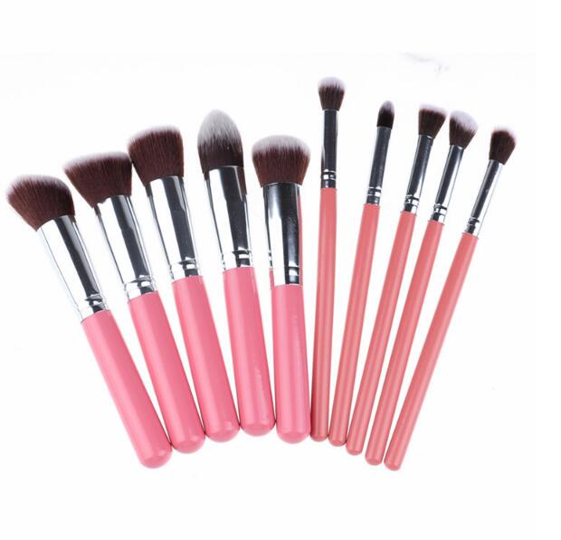 10 Pcs Silver/Golden Makeup Brushes Set Cosmetics Foundation Blending Blush Makeup Tool Powder Eyeshadow Cosmetic Set