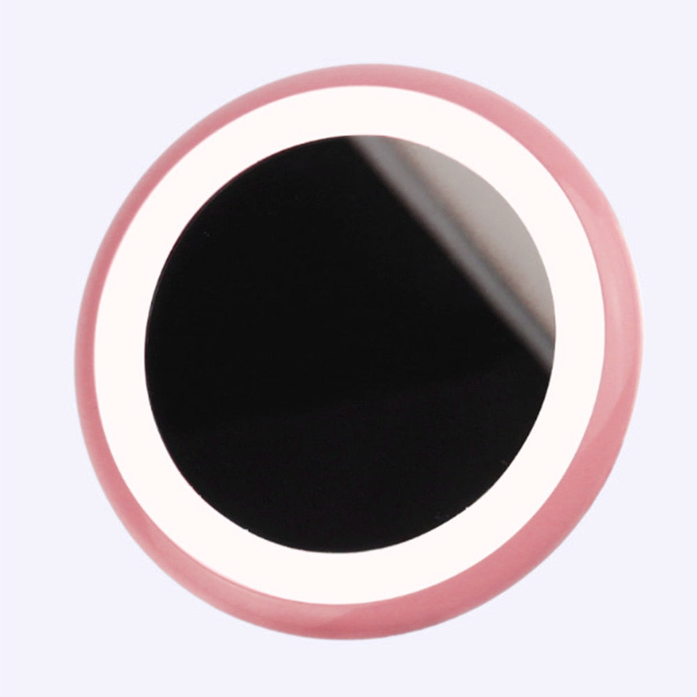 Classic Rechargeable Mini Portable Round HD Makeup Cosmetic Mirror with 12LED Lights