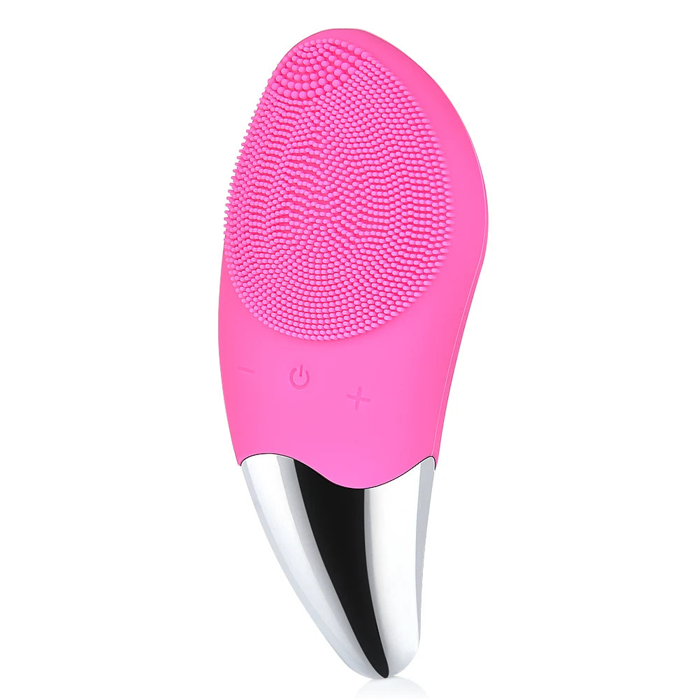 Facial Cleansing Brush Rechargeable Waterproof Silicone Face Brush Sonic Vibration Deep Cleaning Blackhead Remover Anti Aging
